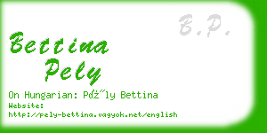 bettina pely business card